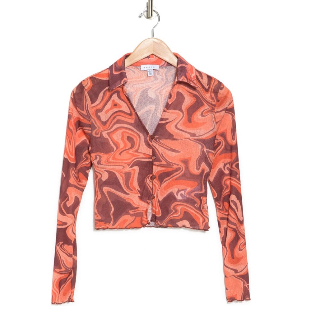 NWT Topshop swirl mesh top!